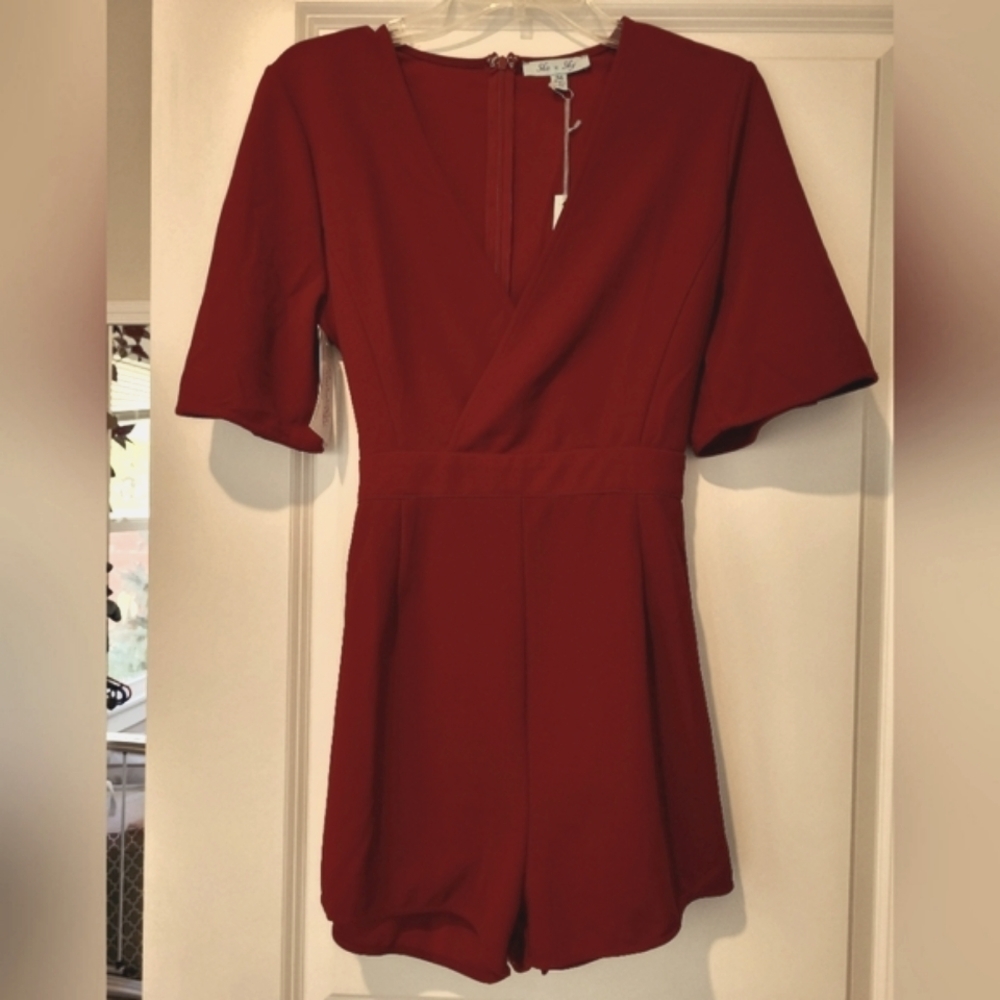 Pink Lily Boutique‎ wine colored Romper